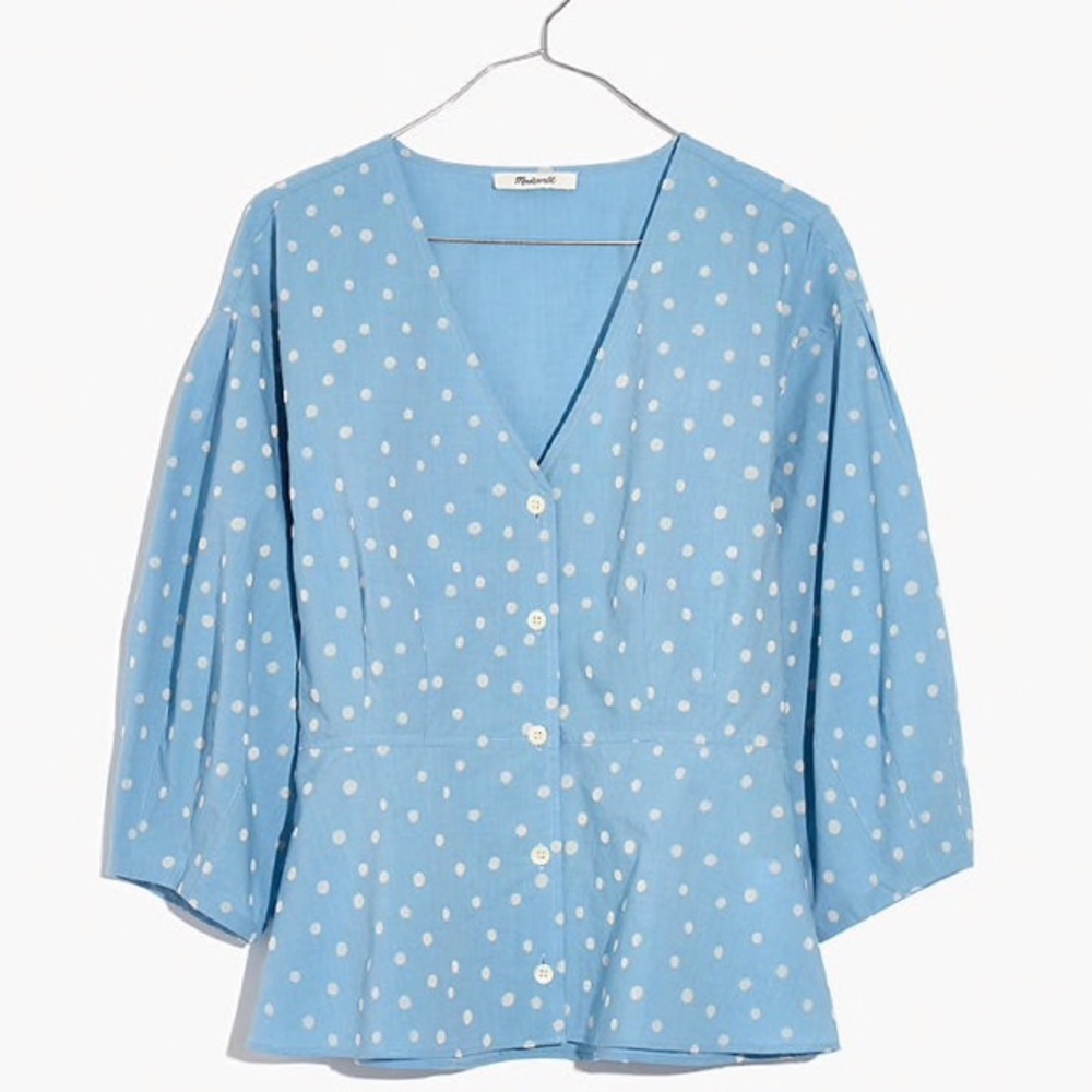 Polka Dot Peplum Top